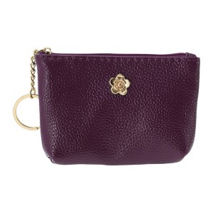 Unique Bargains Five-Petal Flower With Two Zip Pockets Coin Purse Wallet 1 Pc - 1 of 4