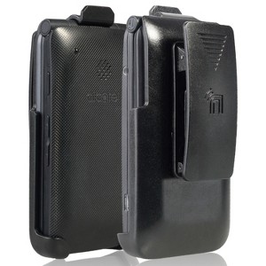 Nakedcellphone Holster Case for Alcatel Go Flip V Phone (2019) - Ratchet Belt Clip - Matte Black - 1 of 4