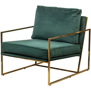 Nordlys Metal and Velvet Lounge Chair Vintage Style Upholstery Living Room - 1 of 4