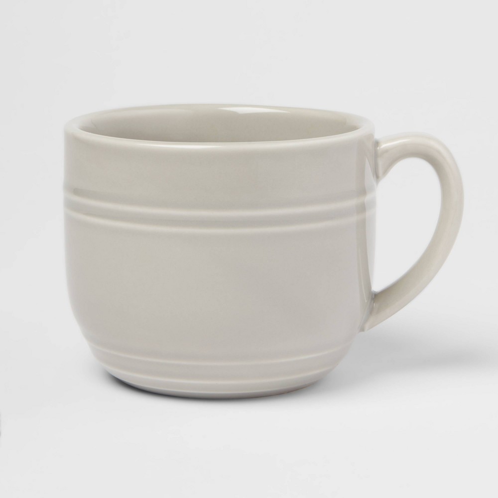 Photos - Glass 15oz Stoneware Westfield Mug Gray - Threshold™