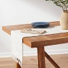 72" x 14" Cotton Textured Table Runner White - Threshold™ - 2 of 3