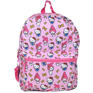 My Melody All Over Nylon Pink Kids School Backpack 16" School Bookbag for Girls - 1 of 4