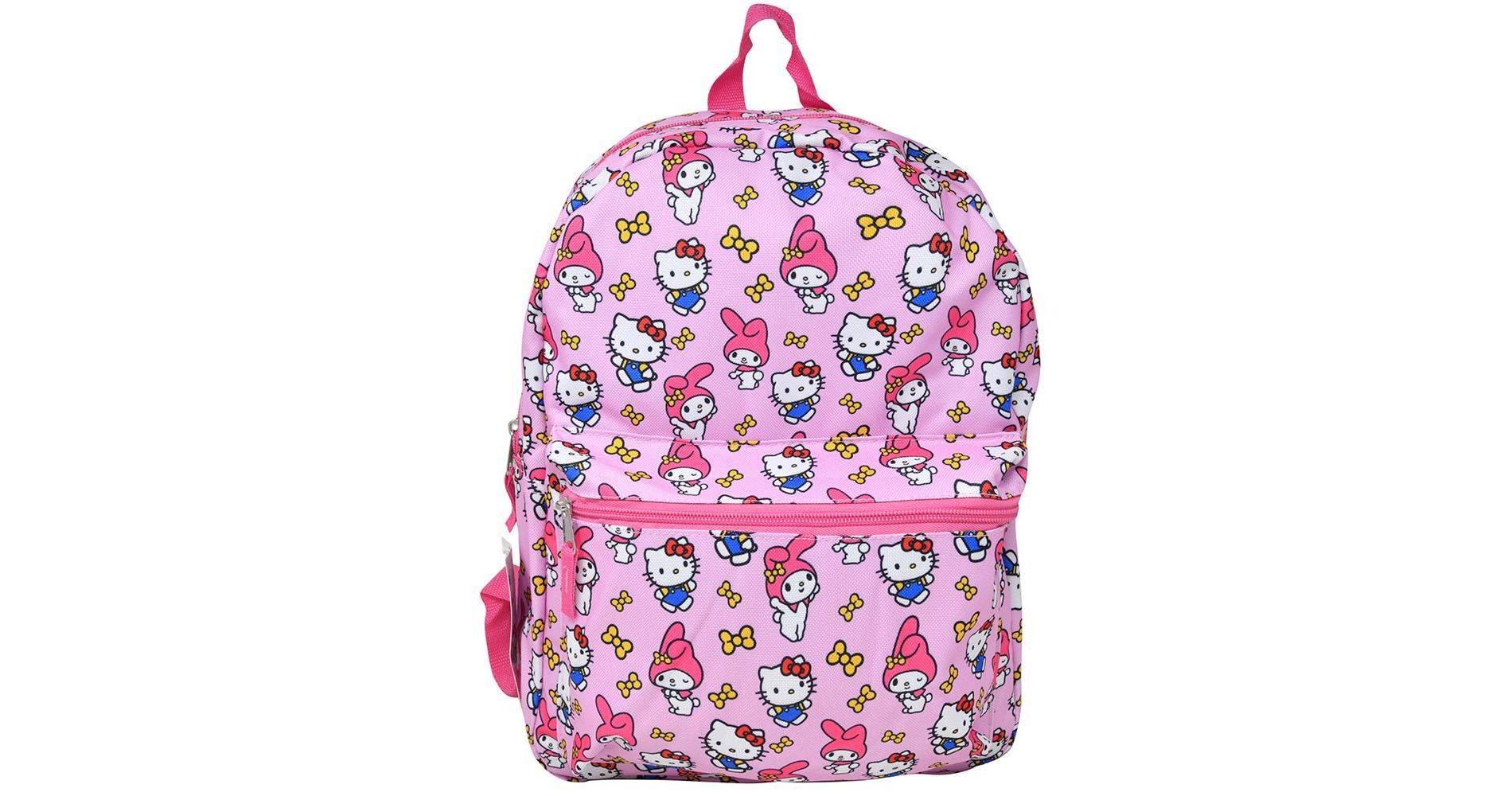 My Melody All Over Nylon Pink Kids School Backpack 16" School Bookbag for Girls