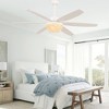 Bella Depot 65" Bohemian White Wooden Ceiling Fan with Light - 4 of 4