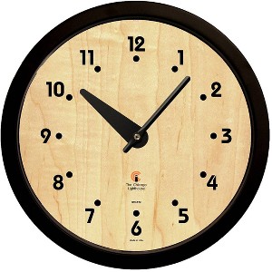 The Chicago Lighthouse 14.5" Birchwood Bauhaus Contemporary Body Quartz Movement Decorative Wall Clock Black : Indoor Round Analog Clock - 1 of 4