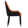 WJSHome Dining Chairs Set of 4 Kitchen Mid-Century Modern Chairs with Metal Legs and PU Leather Cushion for Living Room, Orange & Brown - 3 of 4