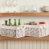 Aoibox Storage Basket White Boho Decor Handmade Cotton Woven Versatile Organizer with Wooden Handle for Bathroom Bedroom Closet - 4 of 4