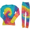Just Love Tie Dye Mommy & Me Thermal Set  Coordinated Warm Sleepwear for Women & Kids - 3 of 4