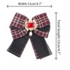 INSPIRE CHIC Women's Plaid Ribbon Checked Pins Bowtie Brooches - 2 of 4