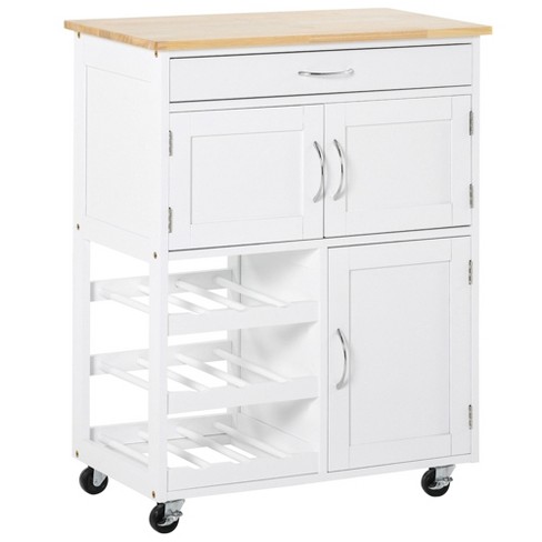 Kitchen cart discount with wine rack