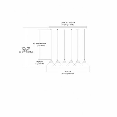 Polished Chrome 6-Light LED Pendant with Satin Glass Shades