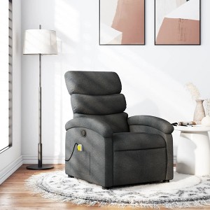 vidaXL Dark Gray Fabric Massage Recliner Chair With Manual Recline And Vibration Massage Function For Ultimate Lounge Comfort - 1 of 4