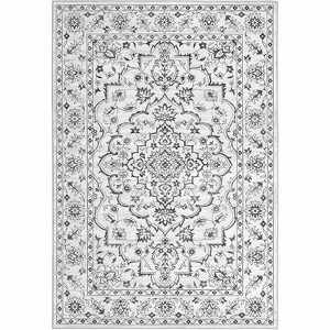 Vintage Medallion Washable Area Rug - Non-Slip Low-Profile Indoor Carpet for Living Room, Bedroom & Dining Room - 1 of 4