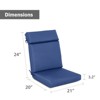 Aoodor 4Pcs Outdoor High Back Dining Chair Cushion Set, Fade and Water Resistant Polyester Fabric Cover with Ties and Zipper - 3 of 4