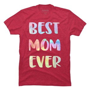 Men's Design By Humans Best Mom Ever Rainbow Bubble Text By MiuMiuShop T-Shirt - 1 of 2