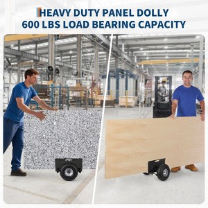 Slab Dolly with 10" Rubber Inflatable Tires,Panel Dolly 600 Lbs Capacity,Adjustable Drywall Mover for Drywall Sheets Door Transport All Terrain - 1 of 4