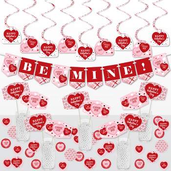 Big Dot of Happiness Conversation Hearts - Valentine’s Day Party Supplies Decoration Kit - Decor Galore Party Pack - 51 Pieces