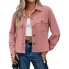 BLUEMING Womens Cropped Corduroy Shackets Long Sleeve Button Down Jackets Tops Fashion Fall Lightweight Shirts - 2 of 4