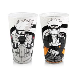 Just Funky Naruto and Kakashi Hand Sign 16oz Pint Glass Set of 2 - 1 of 4