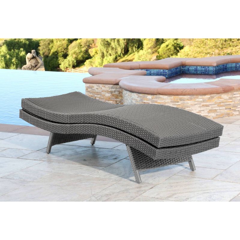 Abbyson Living Malibu 2pc Outdoor Modern Wicker Adjustable Stackable Chaise Lounger, 5 of 7