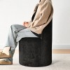 Set of 4 Chenille Dining Chairs with Casters, Upholstered Barrel Chairs, Rolling Seats for Kitchen or Round Dining Table-Maison Boucle - 3 of 4