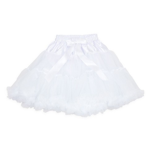 Sparkle And Bash Petticoat Under Skirt Fluff For Women Tutu For Ballet Dance Adjustable Elastic Waist Size 22 36 In White Target