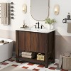 VYNXARIA 36" Modern Bathroom Vanity with Rectangle Ceramic Sink, Bathroom Cabinet with Large storage space£¬Dark Brown - 2 of 4