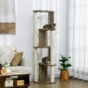 PawHut 65" Corner Modern Cat Tree Tall for Climbing, Large Multilevel Cat Tower with Scratching Posts, Small-Fit Kitten Tower with Sisal, Cream White - image 3 of 4