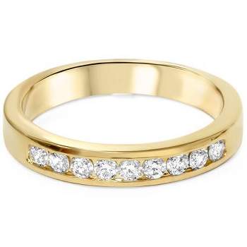 Pompeii3 1/4ct Diamond Ring Channel Set Wedding Band 14K Yellow Gold Size 6 - Size 6