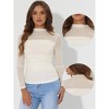 INSPIRE CHIC Women's Solid Mock Neck Mesh Sheer Long Sleeve Ruched Blouses - 2 of 4