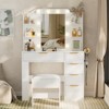 Buenhomino Vanity Desk with Light Sliding Mirror and 5 Drawers, Makeup Vanity Table Set for Bedroom - 2 of 4