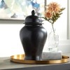 Dahlia Studios Alfano 10.75" High Onyx Black Ceramic Ginger Jar Urn with Lid - 2 of 4