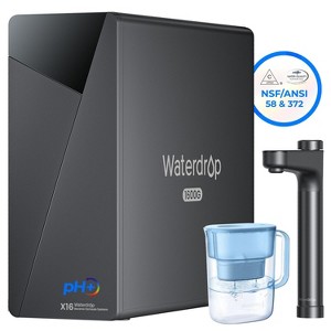 Waterdrop X16 Tankless RO System, NSF/ANSI 58 and 372 Certified, Alkaline Mineral PH, BPA-Free Lucid 10-Cup Water Filter Pitcher - 1 of 4