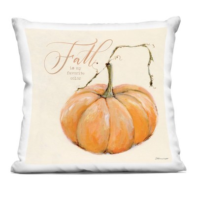 Stupell Industries Fall Is My Favorite Color Orange Pumpkin Seasonal Word Design Indoor Decorative Throw Pillow, 18 x 18