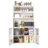 ACEPANO 31.5 in. W Tall Kitchen Metal Food Storage Cabinet with Anti-Tip Design, 6-Tier Flip-Door & Pegboard-White - 2 of 4