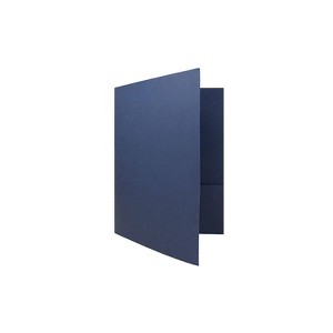 JAM Paper 2-Pocket Presentation Folders Navy Linen 100/Box 26982B - 1 of 4