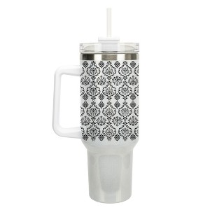 Elanze Designs Vintage Floral Damask Wallpaper Pattern 40 oz. Stainless Steel, Large Water Bottle Coffee Mug, Spill & Leak Resistant, Thermal Travel - 1 of 1