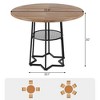 Homhougo Round Dining Table for 4, 38.6 Inch Wood Dining Room Table with Storage Shelf Brown - 2 of 4