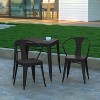 Emma and Oliver Set of Two Modern Weather and Rust Resistant Steel Stacking Chair with Arms and Polyresin Seat and Back for Indoor and Outdoor Use - 2 of 4