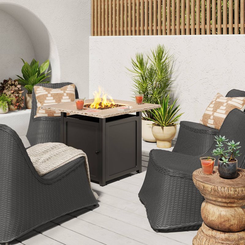 2pc Wexler Wicker Stacking Outdoor Patio Chairs, Armless Chairs Gray - Threshold&#8482;, 3 of 7