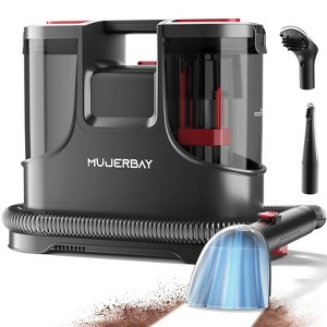 MUJERBAY 15Kpa Portable carpet cleaner machine, Easy Move with Handle, 1.5-inch Deep Cleaning Machine for Couch, Stairs, Car and Pet Messes. Red - 1 of 4