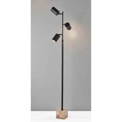 Black Adjustable 3-Light LED Tree Lamp with Touch Switch