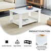 FURNIinspire Coffee Tables White Double Layered Rectangular Coffee Table MDF Material for Living Room Bedroom Study Room, White, 35.4"*19.6"*16.5" - 4 of 4