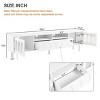 Media Dresser With LED Light Strip For 80" TV,Wood Legs Media Console With Fluted Tempered Glass Doors,Media Dresser For Living Room-Cuddlewood - 4 of 4
