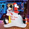 ChicFurnit Inflatable Holiday Decorations Santa and Penguins on Ice Slide with Snowman for Outdoor Christmas, Multicolored, 17.97"*14.04"*14.04" - 2 of 4