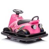 TopComfy Baby Walkers Kids Ride On Bumper Car, Rotate 360 degrees in place, Four wheel waterfall, Delicate, Pink, 30.31"*21.65"*12.4" - 2 of 4
