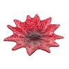 Transpac Glass 10.24 in. Red Christmas Poinsettia in Bloom Plate - 2 of 3