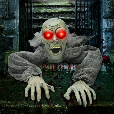 Joyfy Groundbreaking Zombie Halloween Decoration, Climbing Zombie with Sound and Flashing Eyes, Halloween Décor for Outdoor Indoor