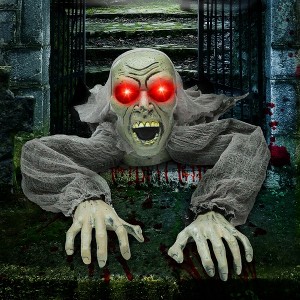 Joyfy Groundbreaking Zombie Halloween Decoration, Climbing Zombie with Sound and Flashing Eyes, Halloween Décor for Outdoor Indoor - 1 of 4