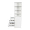 INFURNIC Decorative Bookshelf 70.87" H Tall Storage Cabinet with 4 Shelves and 3 Drawers Modern Bookcase, White, 19.69"*11.81"*70.87" - 3 of 4